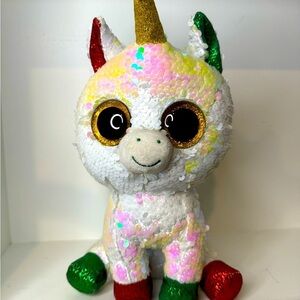 Ty Unicorn with Sequence Body and Glitter Feet and Horn